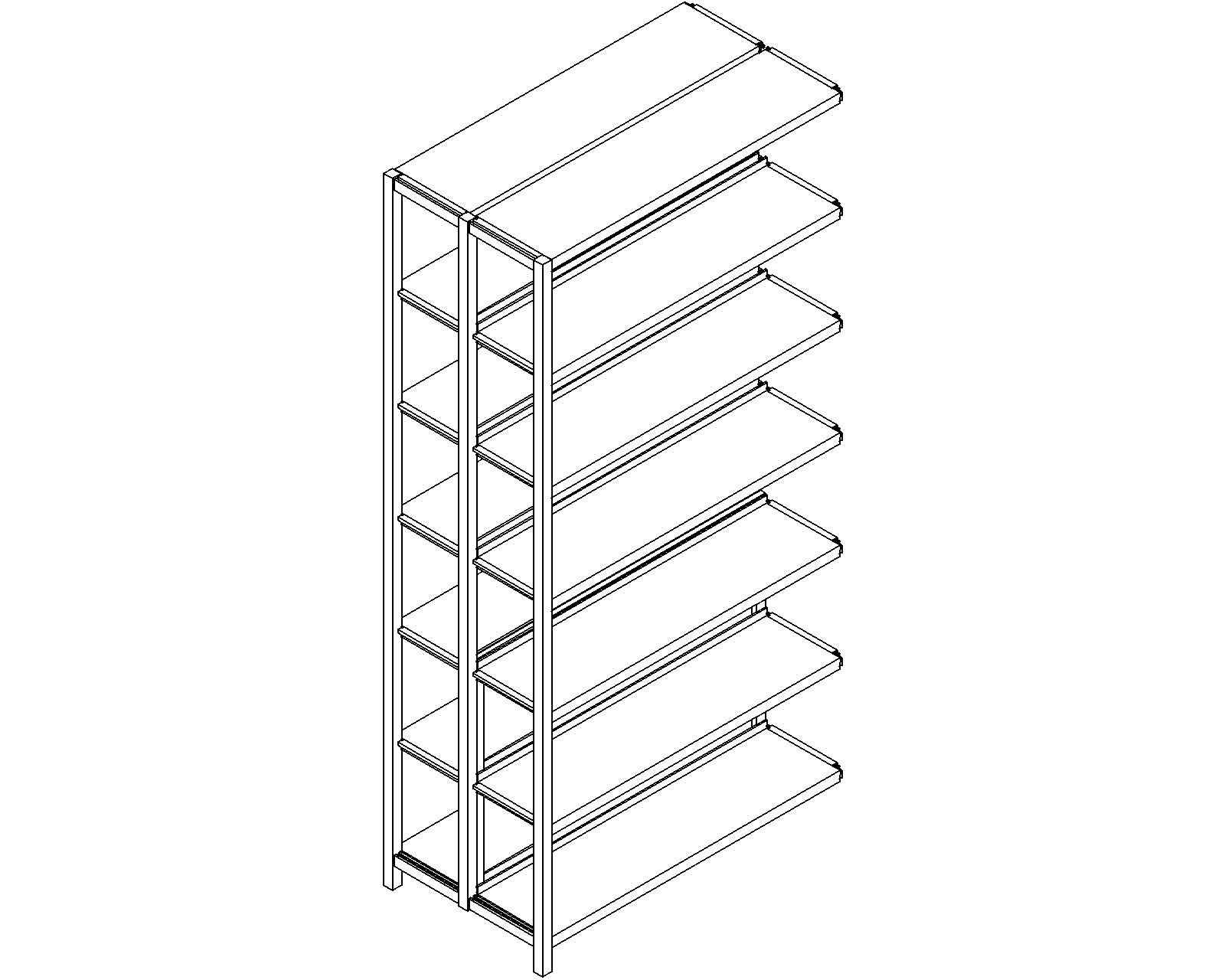 Uniflex add-on – double-sided – H2050 – D250 – W1000 – 3D.dwg