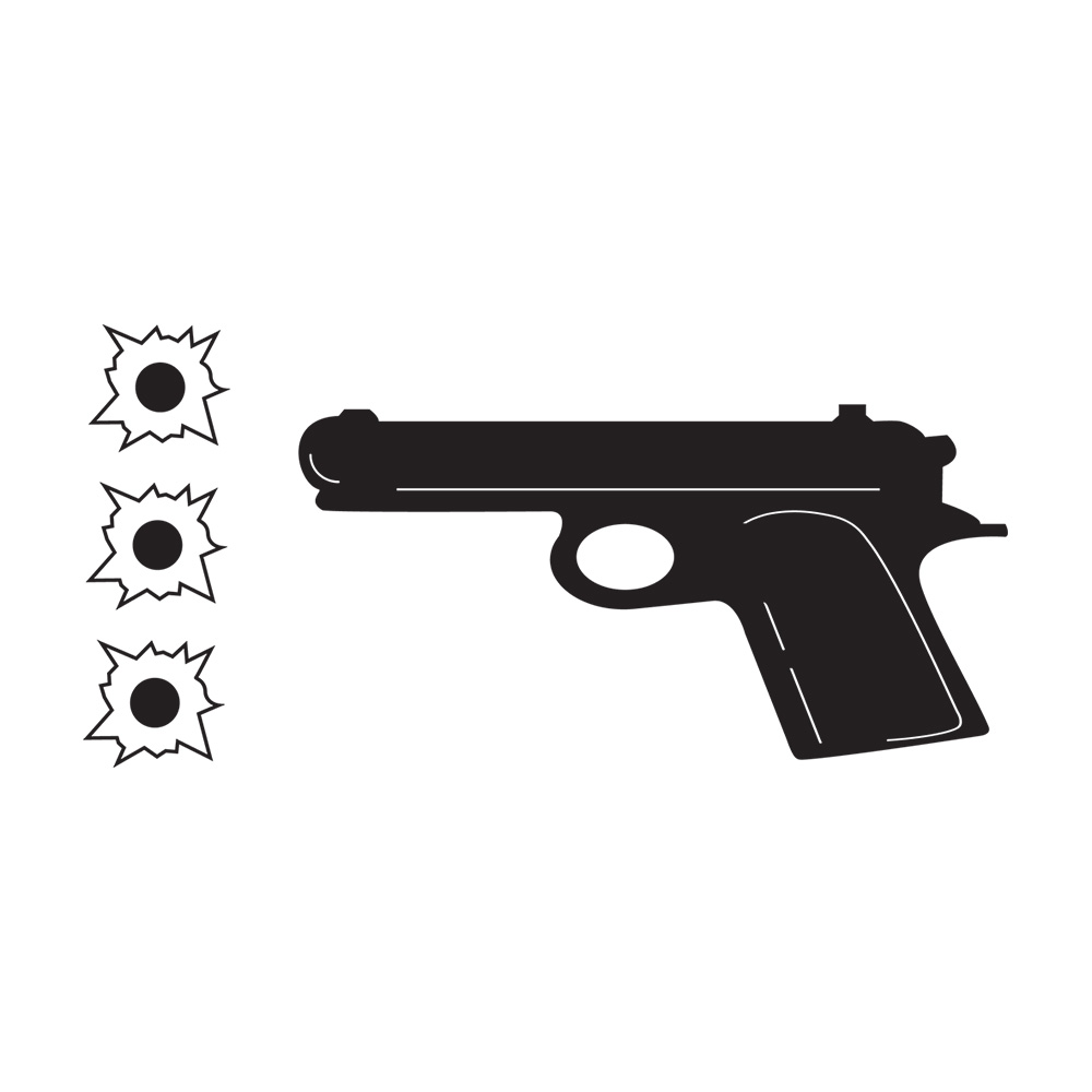 E2460 - Pistol with bullet holes