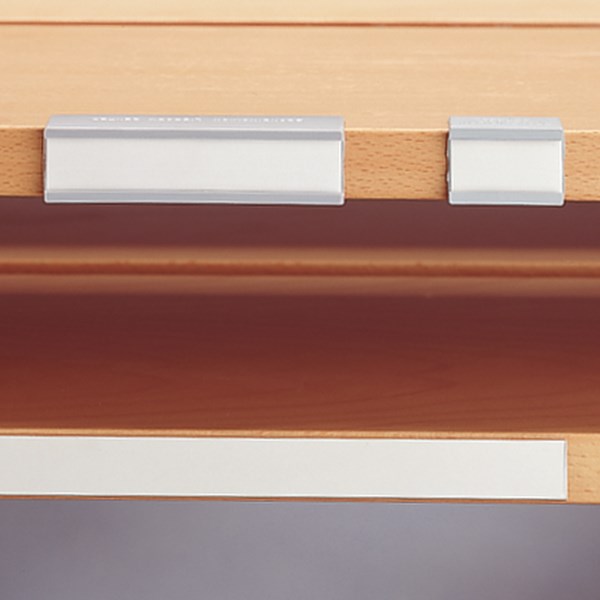 Wood shelf label holders